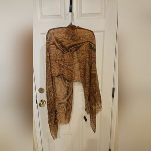 Ralph Lauren Paisley Scarf in Rich Brown Tones